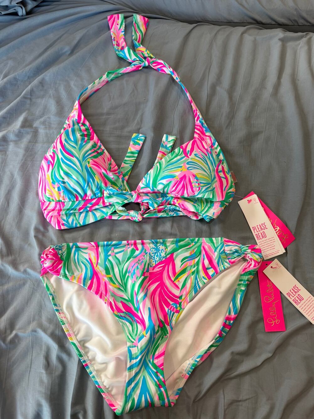 Lilly Pulitzer Two-Piece Bikini Set Multi Sea Turtle Soiree Women's 14